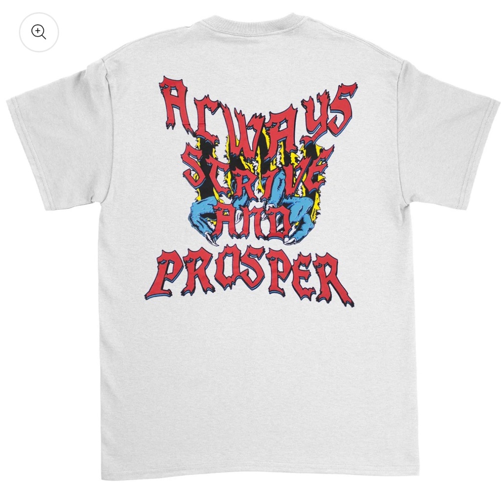 A$AP Worldwide Always Strive & Prosper White Graphic Tee ASAP Ferg Size Small